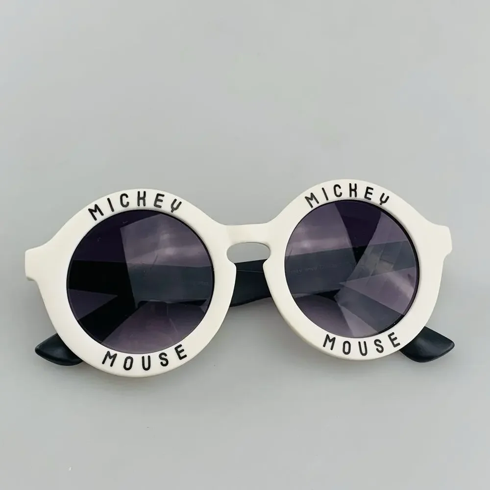 Mickey MouseSunglasses Round White Black Girls Shades Junk Food Clothing